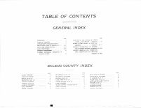 Table of Contents, McLeod County 1898